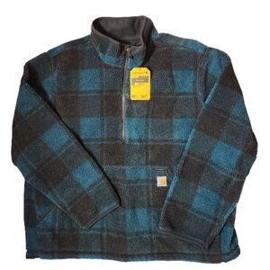 Carhartt plaid loose fit fleece pullover mens 2XL